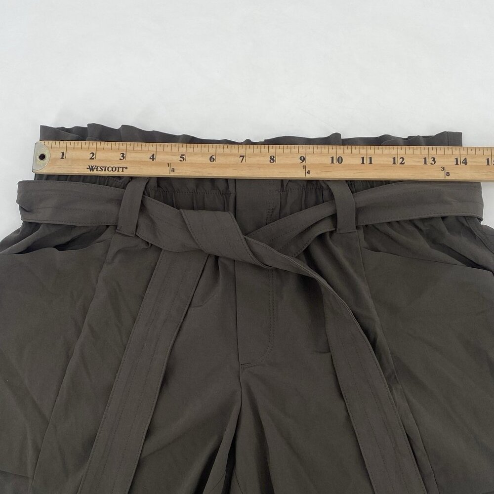 ATHLETA Women’s Size 8 Skyline Paper Bag Belted Shorts in Arbor Olive 29292 - Picture 8 of 13
